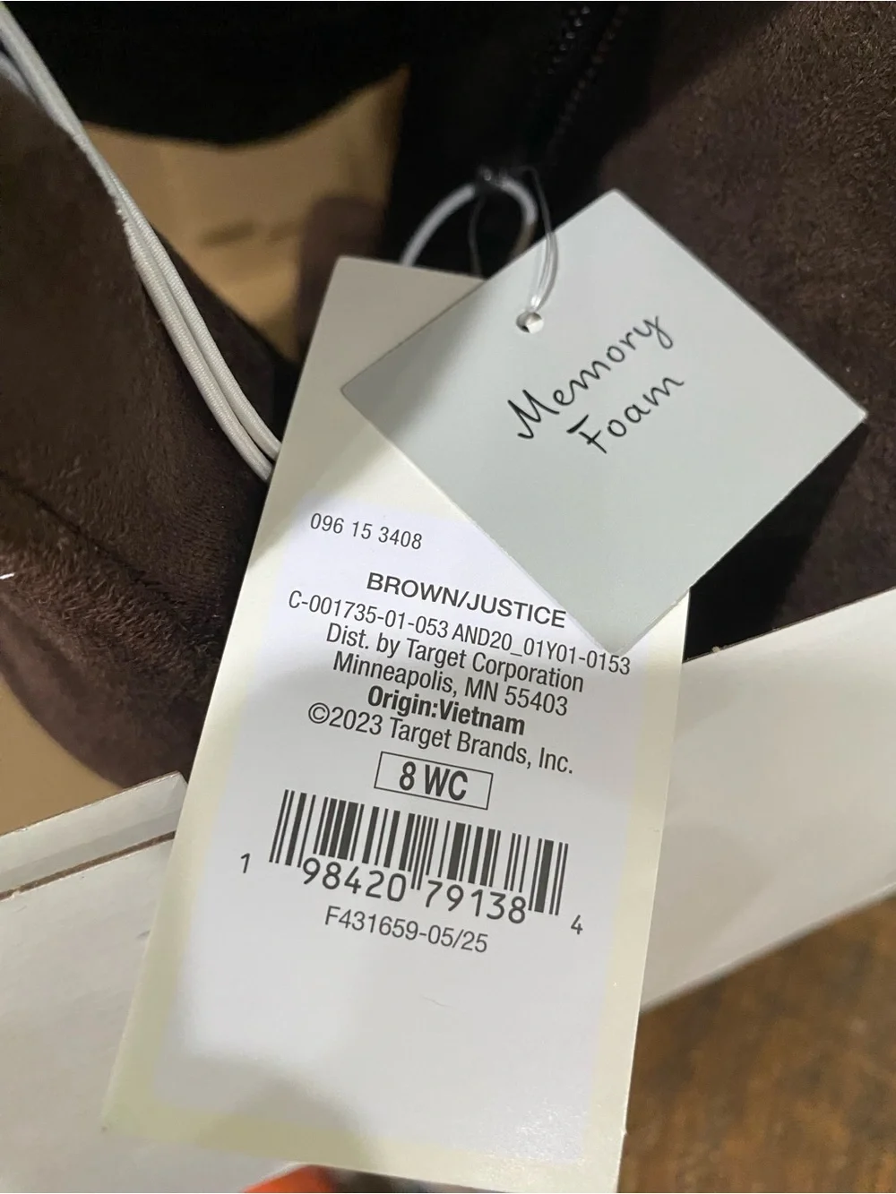 A New Day Brown Suede Wide Calf, memory foam Boots, size 8, new!